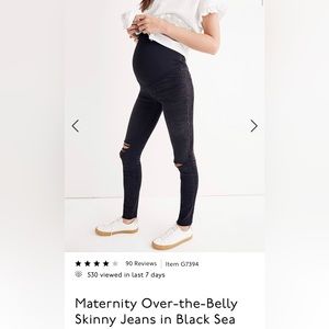 Madewell Maternity Skinny Jeans in Black Sea
